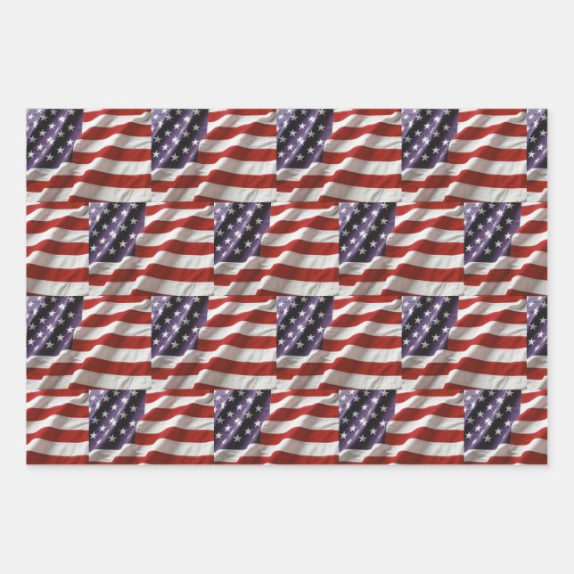 United States Flag Wrapping Paper Sheet (Front)