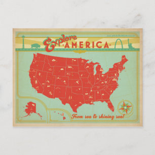 United States From Sea to Shining Sea Postcard