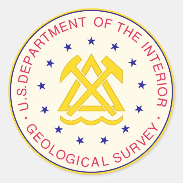United States Geological Survey Classic Round Sticker (Front)