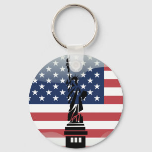United States glossy flag Keychain