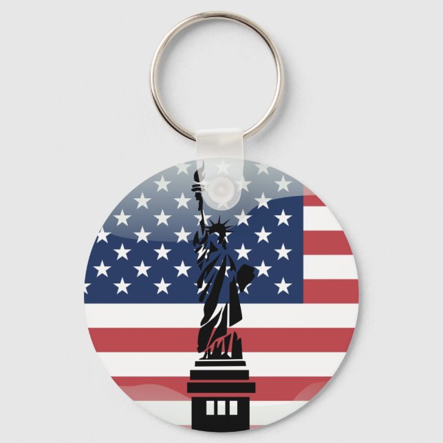 United States glossy flag Keychain (Front)