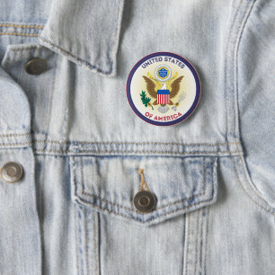 United States Great Seal Circle Shape  2 Inch Round Button