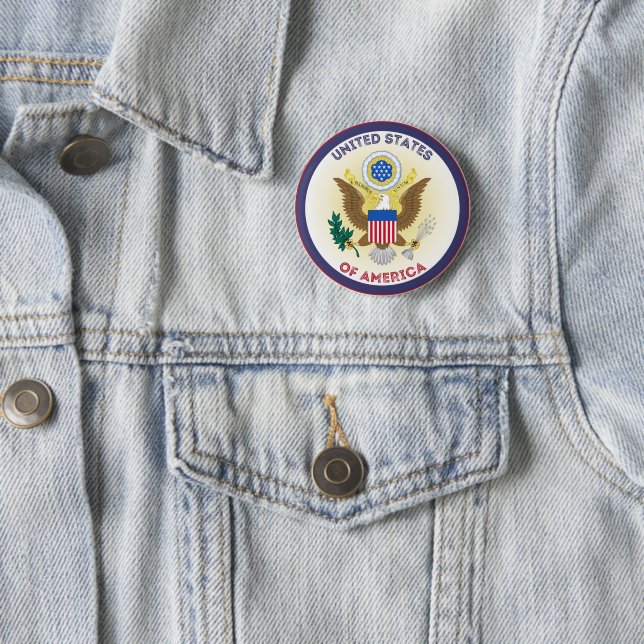 United States Great Seal Circle Shape  2 Inch Round Button (In Situ)
