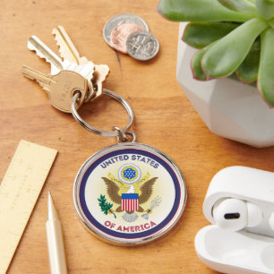 United States Great Seal Circle Shape Keychain