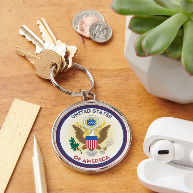 United States Great Seal Circle Shape  Keychain (Desk)