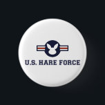 United States Hare Air Force Bunny 1 Inch Round Button<br><div class="desc">S. Hare Force.  Hop to it.</div>