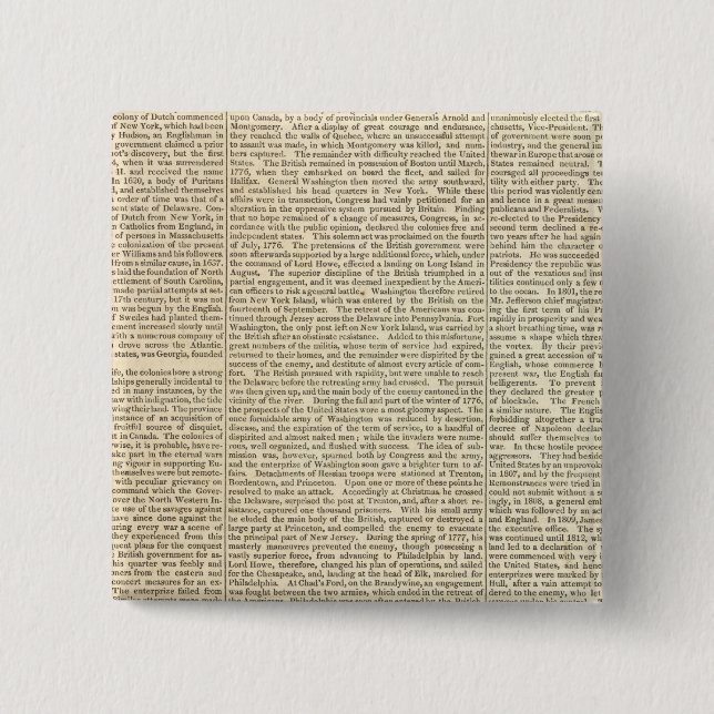 United States History Map 2 Inch Square Button (Front)