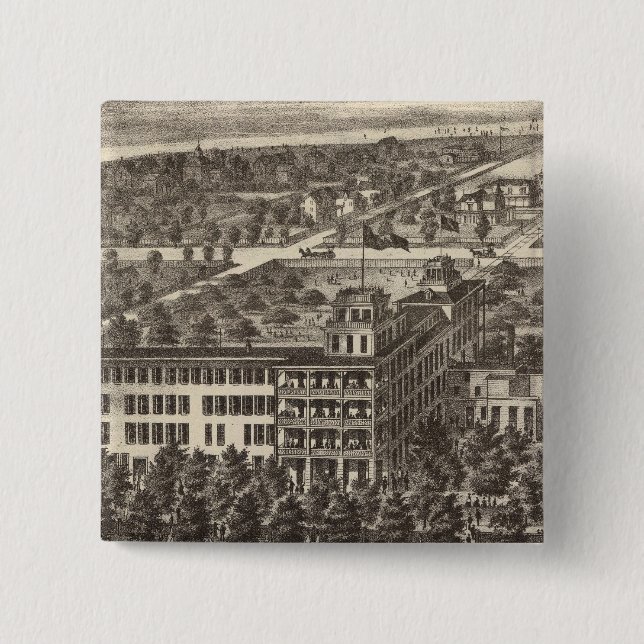 United States Hotel, Atlantic City, NJ 2 Inch Square Button (Front)