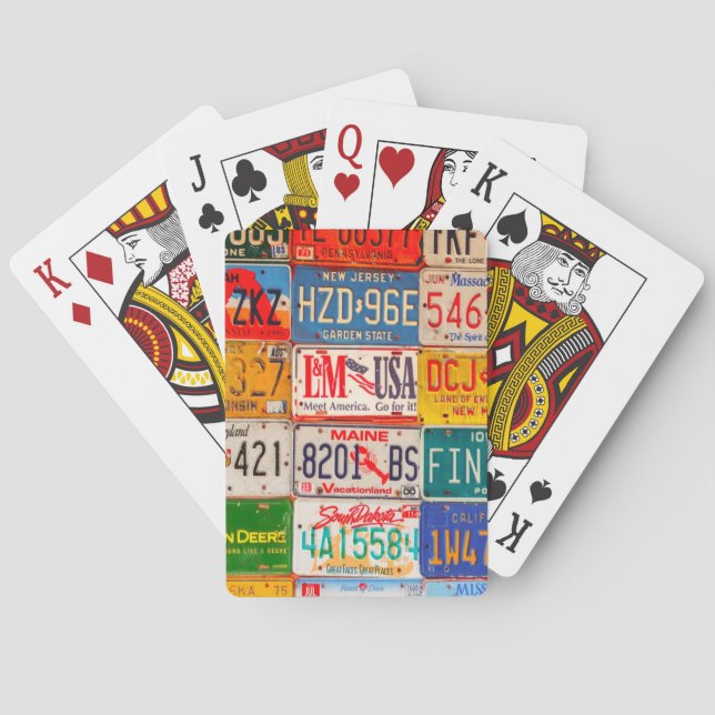 United States License Plates Art America Playing Cards (Back)
