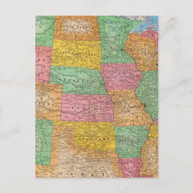 United States Map 3 Postcard (Front)