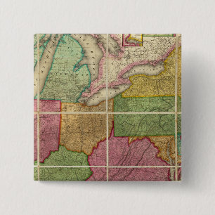 United States Map 4 2 Inch Square Button