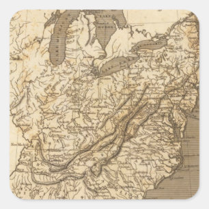 United States Map by Arrowsmith Square Sticker