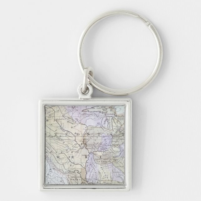 UNITED STATES MAP, c1812 Keychain (Front)