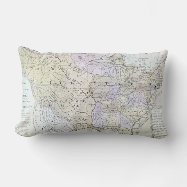 UNITED STATES MAP, c1812 Lumbar Pillow (Front)