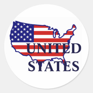 United States Map Flag Sticker