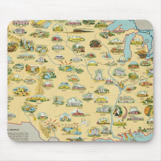 United States Map Mouse Pad (Front)