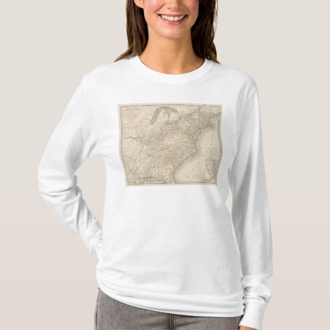 United States Map showing settlements T-Shirt (Front)