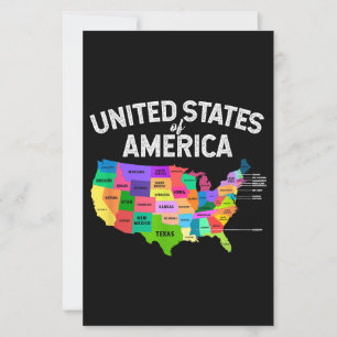 United States Map T-shirt US travel gift