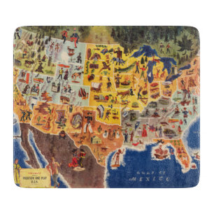 United States Map - Vacation and Play Cutting Board
