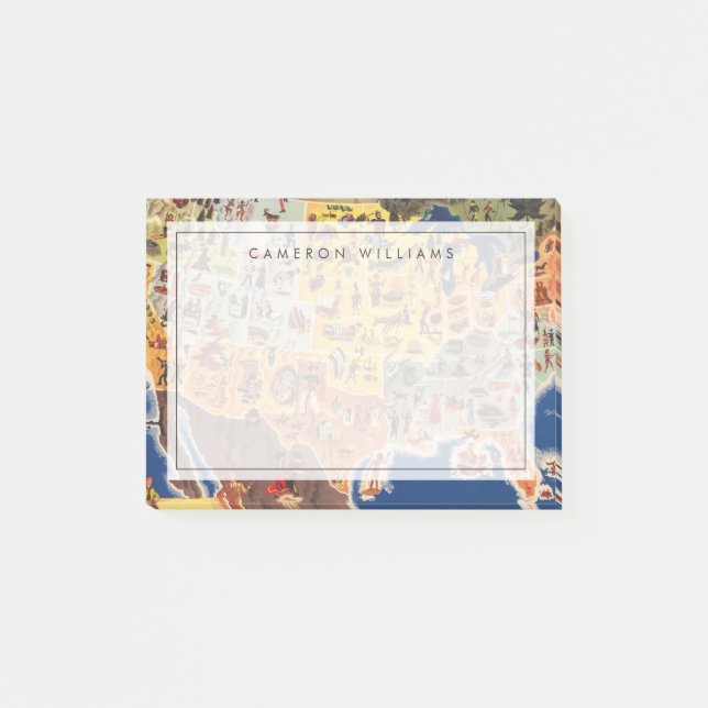 United States Map - Vacation and Play Post-it Notes (Front)