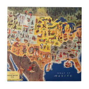 United States Map - Vacation and Play Tile