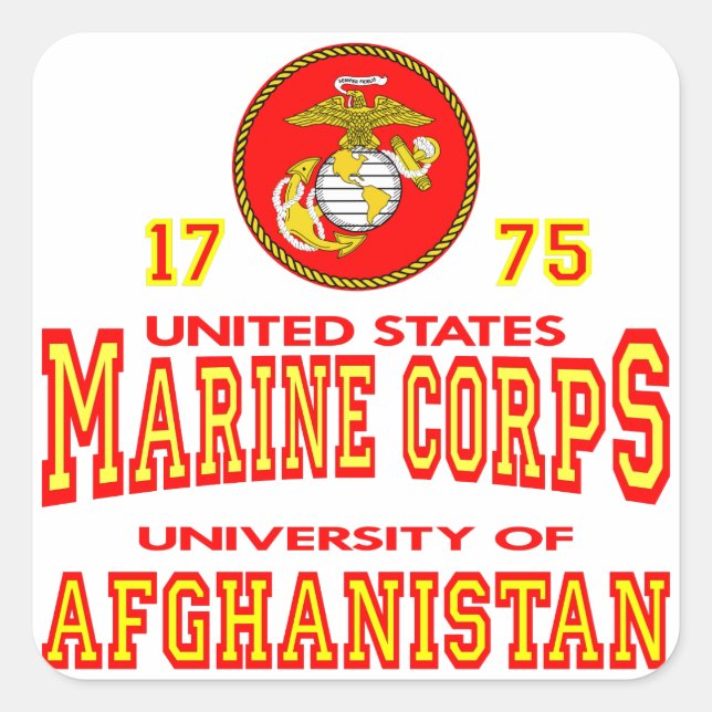 United States Marine Corps University Afghanistan Square Sticker (Front)
