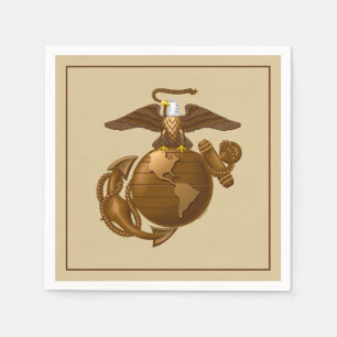 United States Marines   Full-Colour EGA - Bronze Napkin