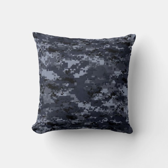 United States Military Blue Camouflage Pillow (Front)