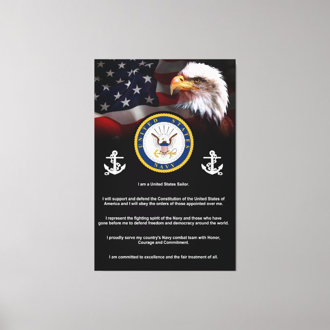 United States Navy SAILORS Creed Canvas Print (Front)