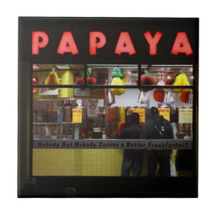 United States, New York. Grey's Papaya: window Tile