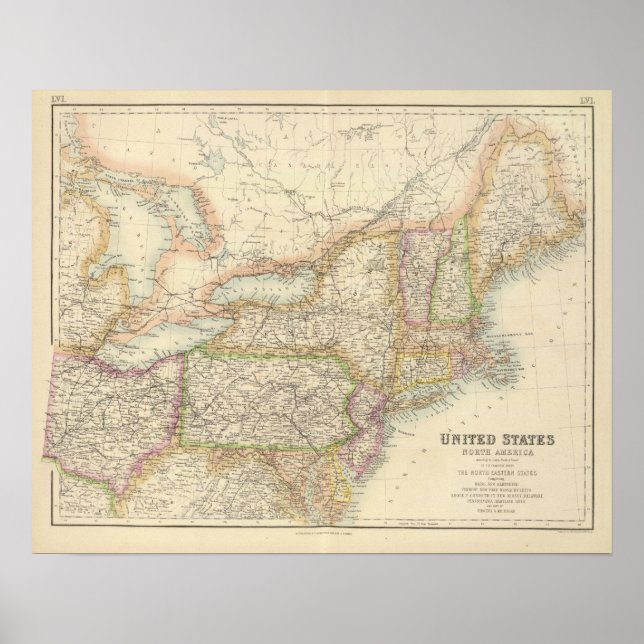United States North Eastern States Poster (Front)