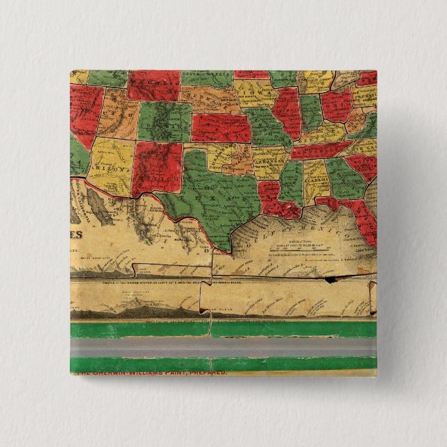 United States of America 11 2 Inch Square Button (Front)