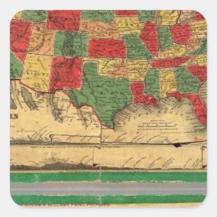 United States of America 11 Square Sticker