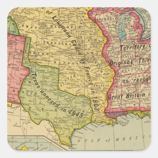 United States of America, 1900 Square Sticker (Front)
