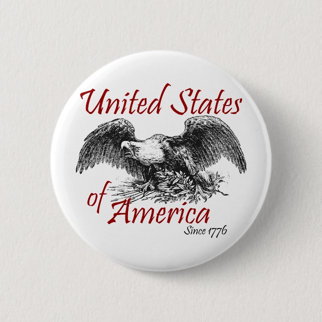 United States of America 2 Inch Round Button (Front)