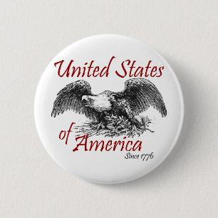 United States of America 2 Inch Round Button