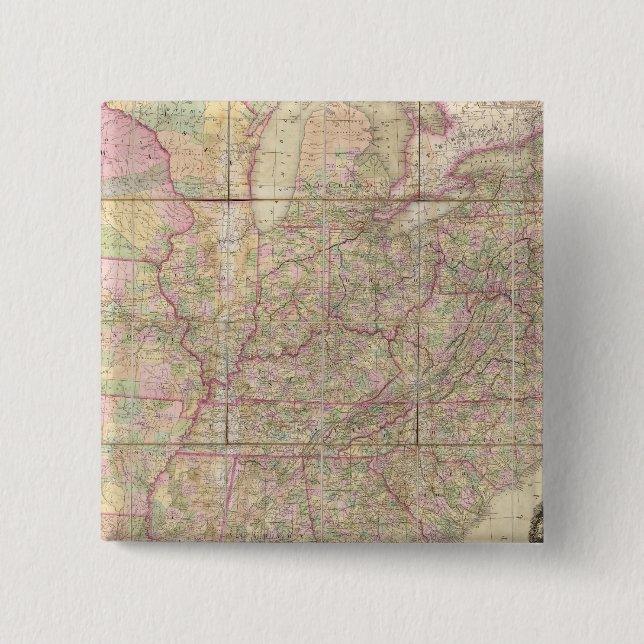 United States of America 2 Inch Square Button (Front)
