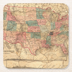 United States of America 8 Square Paper Coaster
