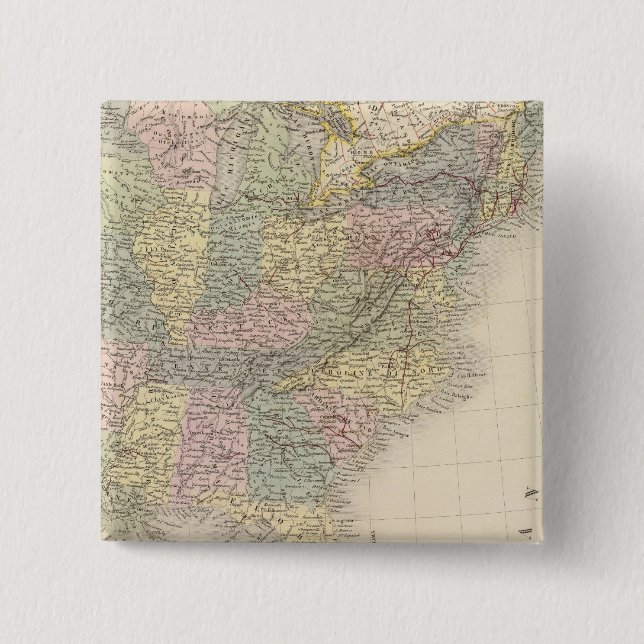 United States of America 9 2 Inch Square Button (Front)