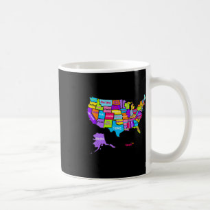 United States Of America Colourful Map With State  Coffee Mug