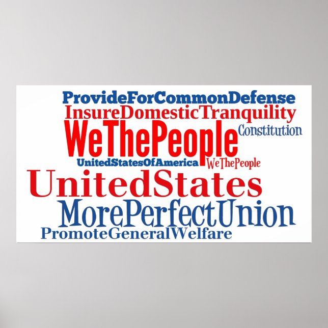 United States of America Constitution Words Poster (Front)