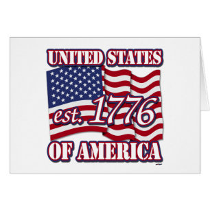 United States Of America est 1776 with USA Flag