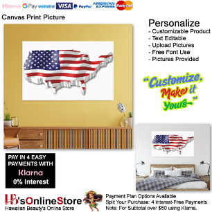 United States of America Flag Canvas Print Picture