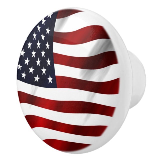UNITED STATES OF AMERICA FLAG CERAMIC KNOB (Right)