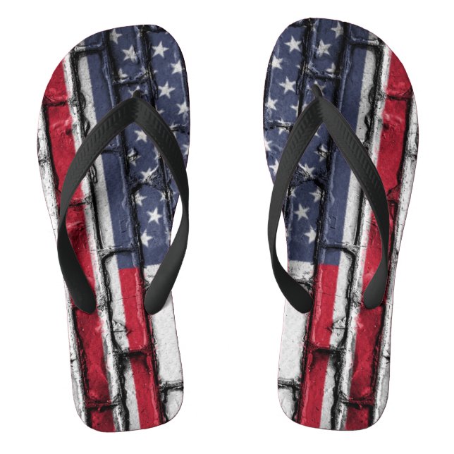 United States of America Flag old Grunge Flip Flops (Footbed)
