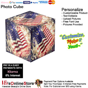 United States of America Flag Photo Cube