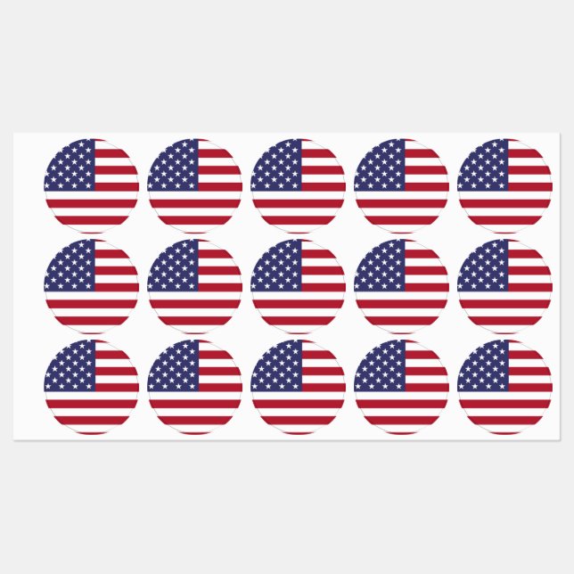United States of America Flag Sticker Labels (Sheet)