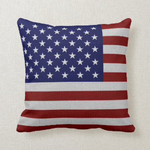 United States of America Flag Vintage Look Pillows