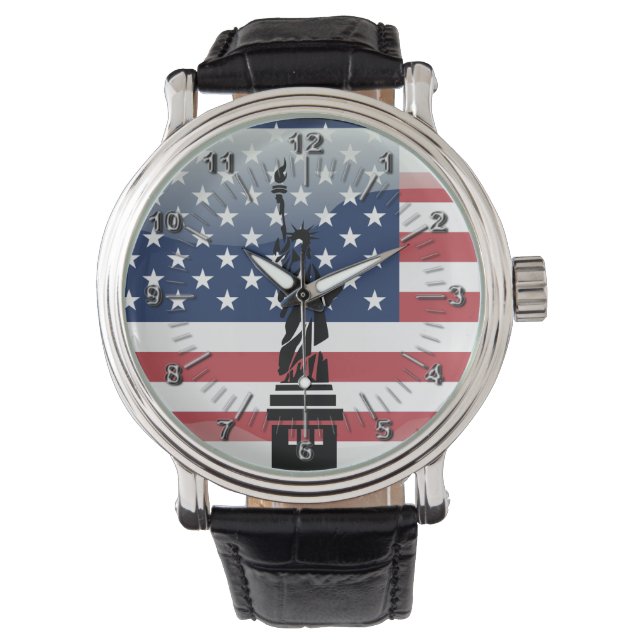 United States of America glossy flag Watch (Front)