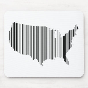 United States of America in Bar Code Mouse Pad